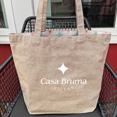 Reversible Colored Tweed Cotton Tote Bag